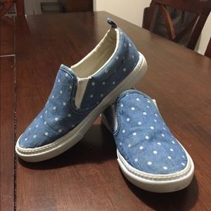 Gymboree blue polka dotted slip-ons. Size 11